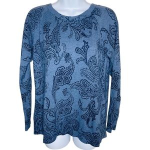 Lucky Brand Blue Paisley Sweater